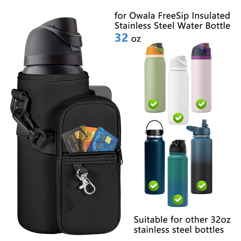 Icesip for Owala FreeSip 32oz Water Bottle Holder Bag with Strap Pocket Detachable Phone Pocket for Owala Accessories 32oz Water Bottle Sleeve for Walking Camping Gym Colorful - Image 5